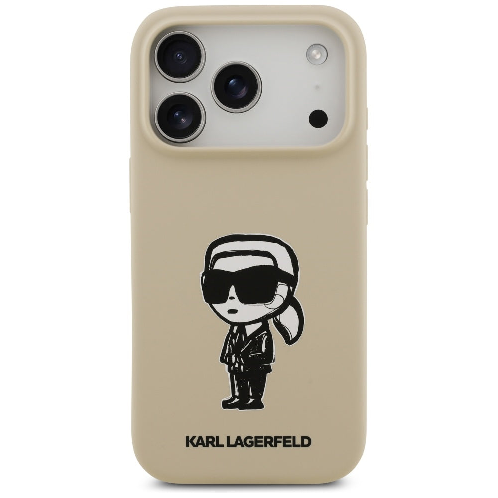 Case for Apple iPhone 17 Pro, Karl Lagerfeld, Sketch and Logo Karl, Brown