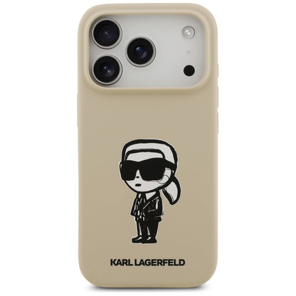 Case for Apple iPhone 17 Pro, Karl Lagerfeld, Sketch and Logo Karl, Brown