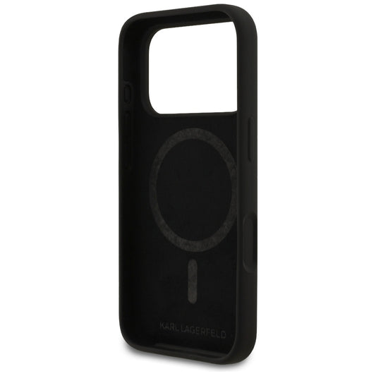 Case for Apple iPhone 17 Pro, Karl Lagerfeld, Sketch and Logo Karl, Black