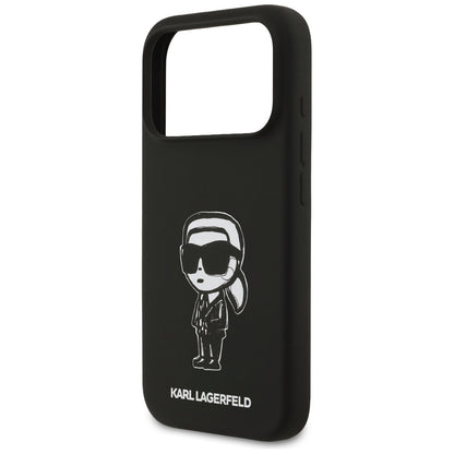 Case for Apple iPhone 17 Pro, Karl Lagerfeld, Sketch and Logo Karl, Black