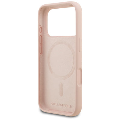 Case for Apple iPhone 17 Pro, Karl Lagerfeld, Sketch and Logo Karl, Pink