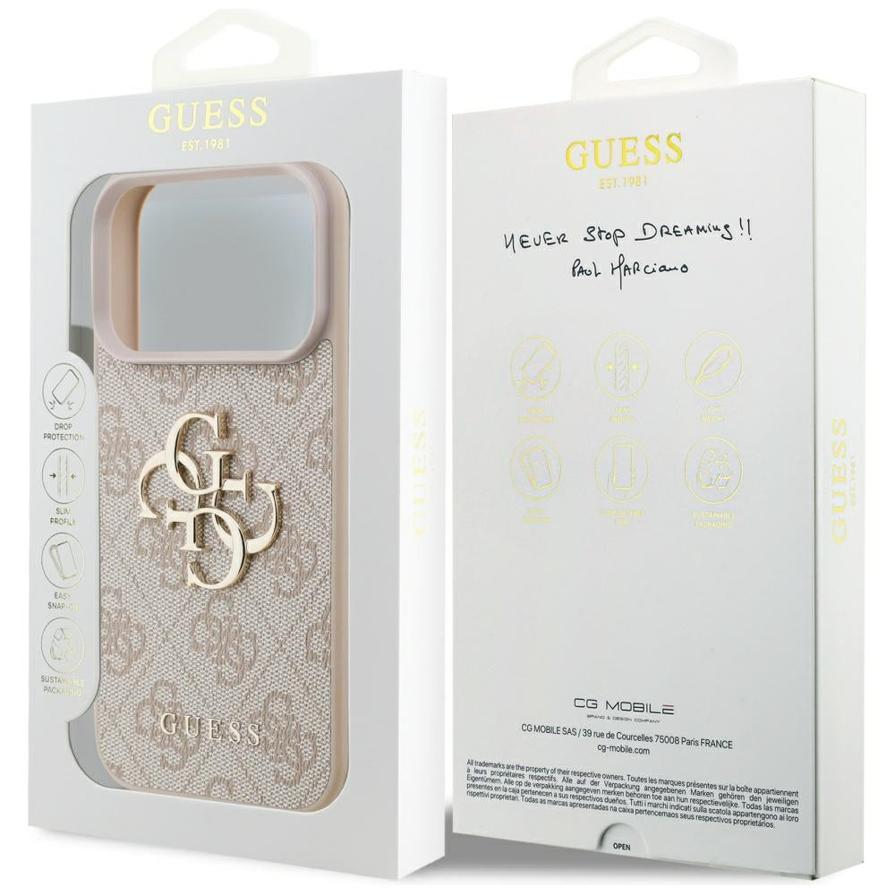 Hoesje voor Apple iPhone 17 Pro Max, Guess, 4G Big Logo, Roze