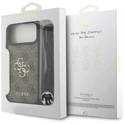 Hoes voor Apple iPhone 17 Pro Max, Guess, 4G CBDY Big Logo met Koordriem, Bruin