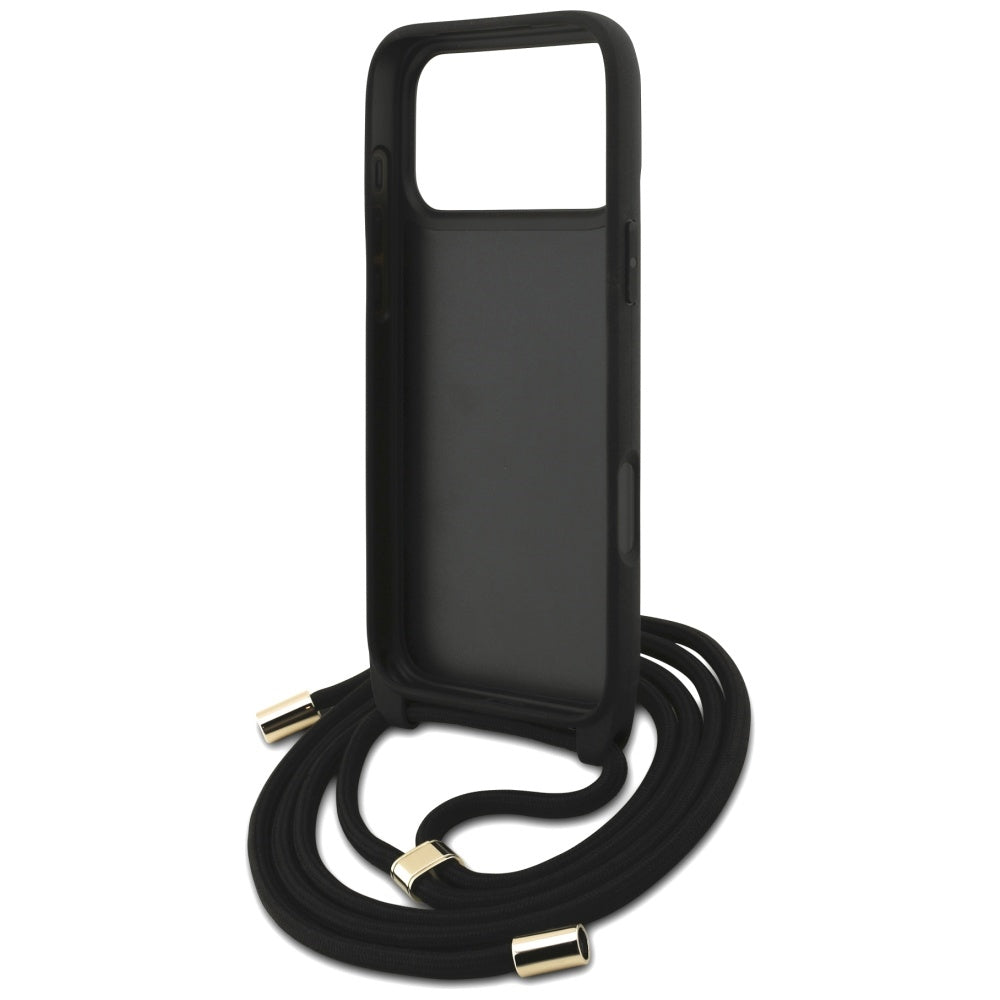 Hoes voor Apple iPhone 17 Pro Max, Guess, 4G CBDY Big Logo met Koordriem, Bruin