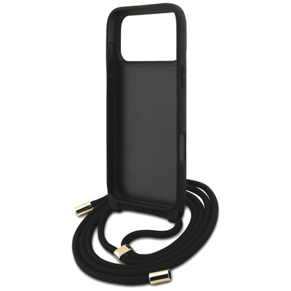 Hoes voor Apple iPhone 17 Pro Max, Guess, 4G CBDY Big Logo met Koordriem, Bruin