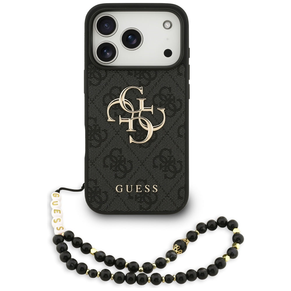 Hoes voor Apple iPhone 17 Pro Max, Guess, 4G Classic Logo met Band, Zwart
