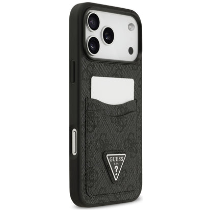 Hoes voor Apple iPhone 17 Pro Max, Guess, 4G Double Card Triangle, Zwart