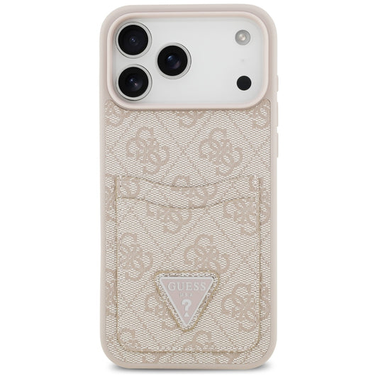 Hoes voor Apple iPhone 17 Pro Max, Guess, 4G Double Card Triangle, Roze
