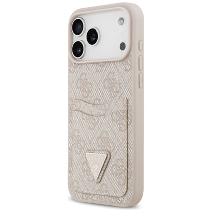 Hoes voor Apple iPhone 17 Pro Max, Guess, 4G Double Card Triangle, Roze
