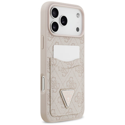 Hoes voor Apple iPhone 17 Pro Max, Guess, 4G Double Card Triangle, Roze
