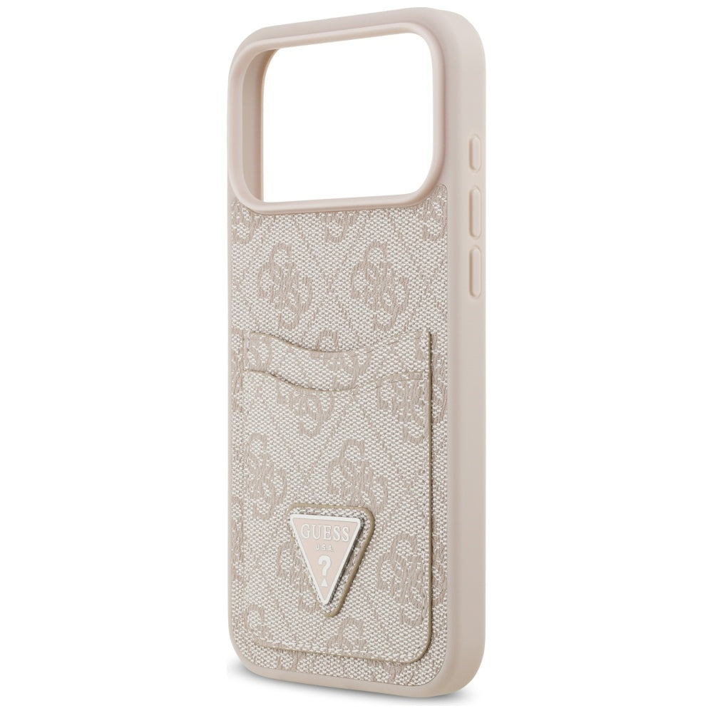 Hoes voor Apple iPhone 17 Pro Max, Guess, 4G Double Card Triangle, Roze