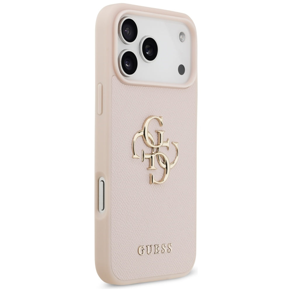 Hoes voor Apple iPhone 17 Pro Max, Guess, 4G Grained Big and Classic Logo, Roze