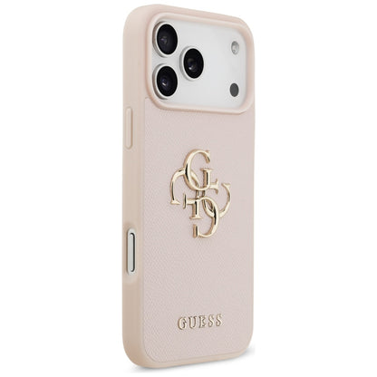 Hoes voor Apple iPhone 17 Pro Max, Guess, 4G Grained Big and Classic Logo, Roze