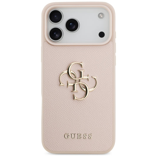 Hoes voor Apple iPhone 17 Pro Max, Guess, 4G Grained Big and Classic Logo, Roze