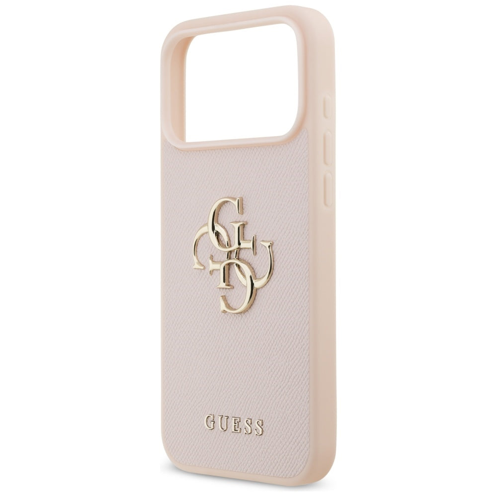 Hoes voor Apple iPhone 17 Pro Max, Guess, 4G Grained Big and Classic Logo, Roze