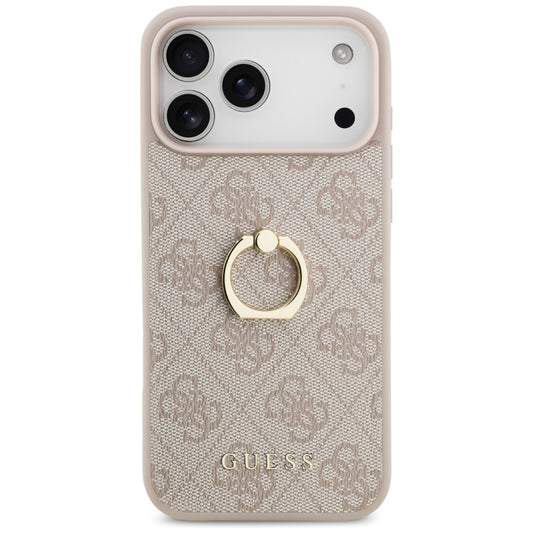 Hoes voor Apple iPhone 17 Pro Max, Guess, 4G Ring Stand, Roze