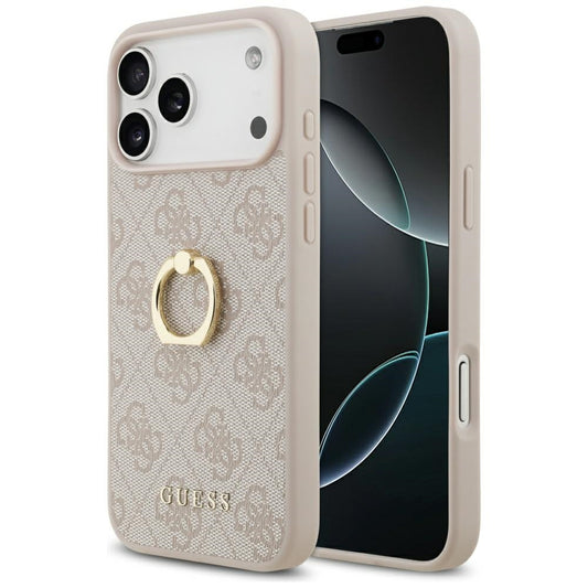 Hoes voor Apple iPhone 17 Pro Max, Guess, 4G Ring Stand, Roze