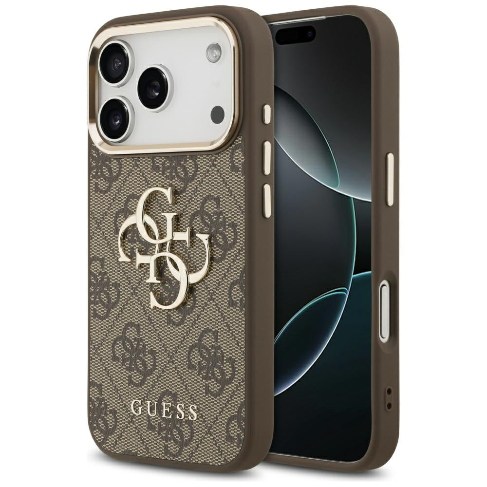 Hoes voor Apple iPhone 17 Pro Max, Guess, Big 4G Logo Classic, Goudbruin