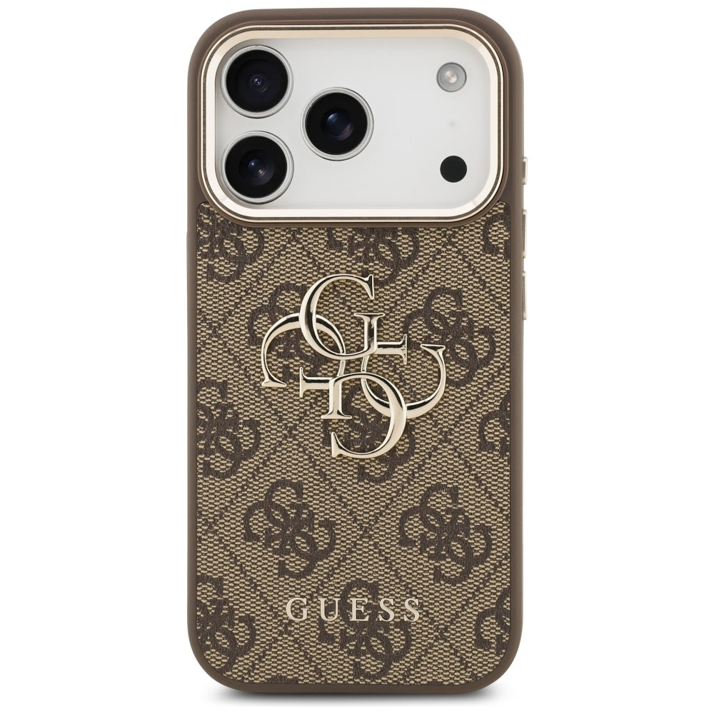 Hoes voor Apple iPhone 17 Pro Max, Guess, Big 4G Logo Classic, Goudbruin