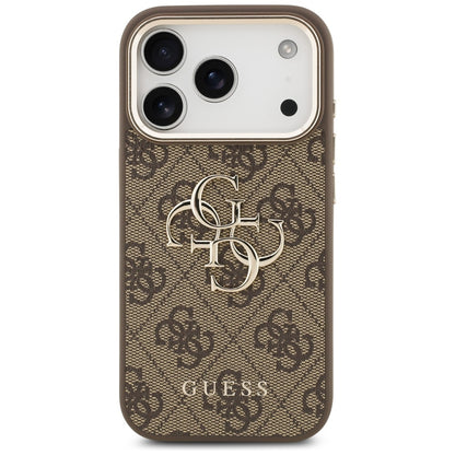 Hoes voor Apple iPhone 17 Pro Max, Guess, Big 4G Logo Classic, Goudbruin