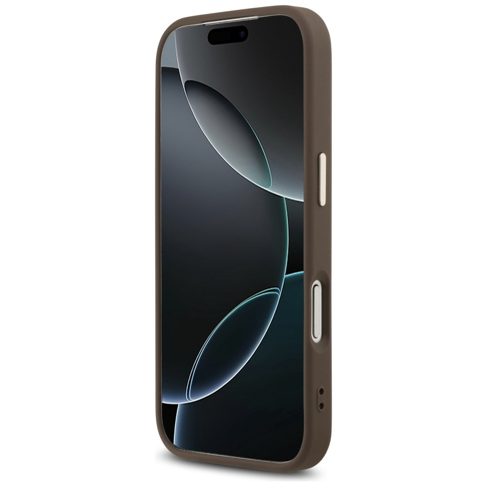 Hoes voor Apple iPhone 17 Pro Max, Guess, Big 4G Logo Classic, Goudbruin
