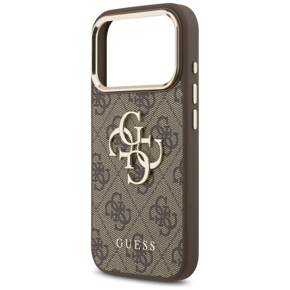 Hoes voor Apple iPhone 17 Pro Max, Guess, Big 4G Logo Classic, Goudbruin