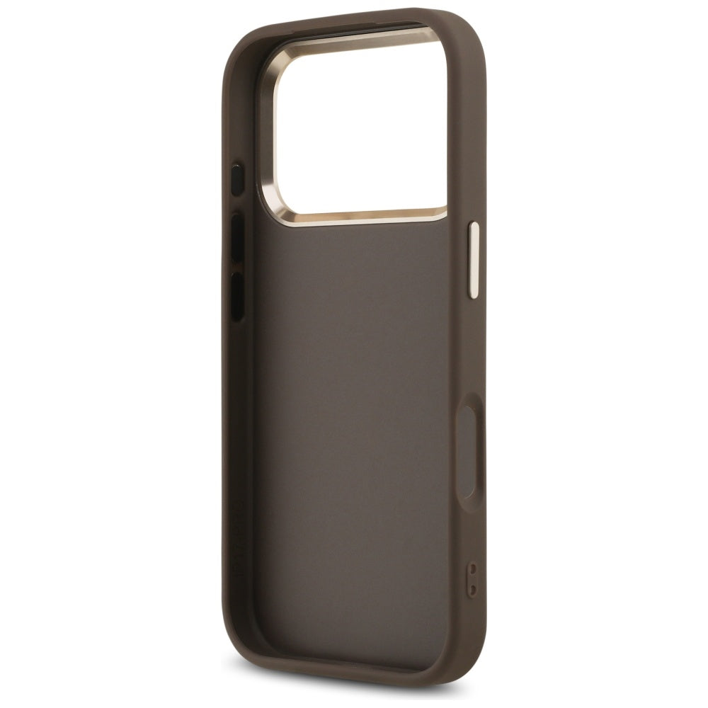 Hoes voor Apple iPhone 17 Pro Max, Guess, Big 4G Logo Classic, Goudbruin