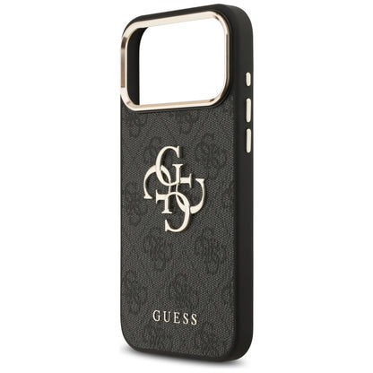 Hoes voor Apple iPhone 17 Pro Max, Guess, Big 4G Logo Classic, Zwart Goud