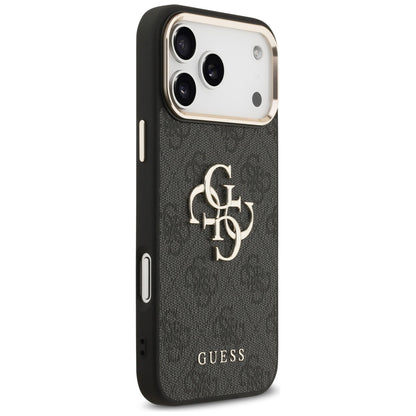 Hoes voor Apple iPhone 17 Pro Max, Guess, Big 4G Logo Classic, Zwart Goud