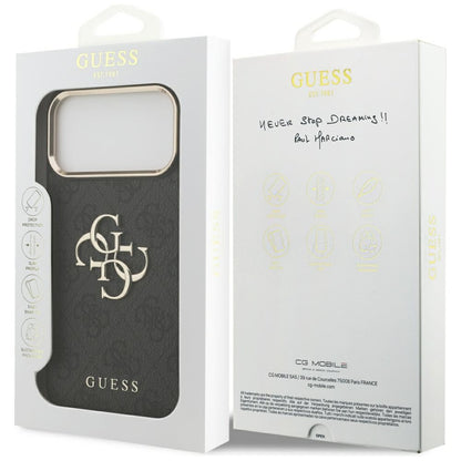 Hoes voor Apple iPhone 17 Pro Max, Guess, Big 4G Logo Classic, Zwart Goud