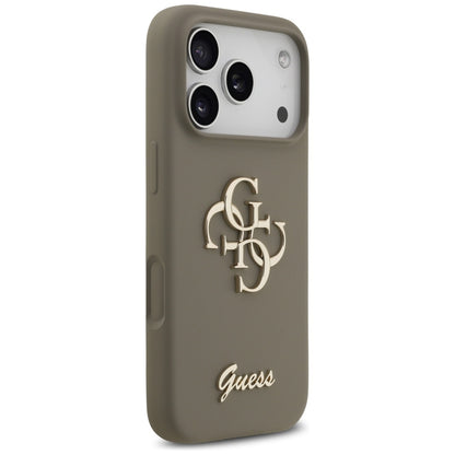 Hoes voor Apple iPhone 17 Pro Max, Guess, Big 4G Script, Bruin