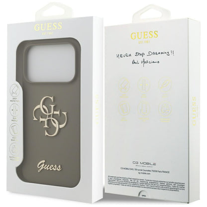 Hoes voor Apple iPhone 17 Pro Max, Guess, Big 4G Script, Bruin