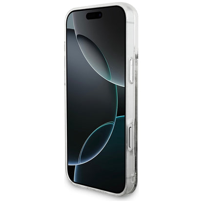 Hoes voor Apple iPhone 17 Pro Max, Guess, Liquid Glitter Charms, Zilverkleurig