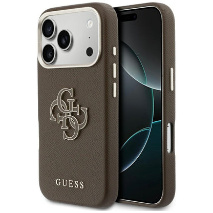 Hoes voor Apple iPhone 17 Pro Max, Guess, Resin Logo, Bruin