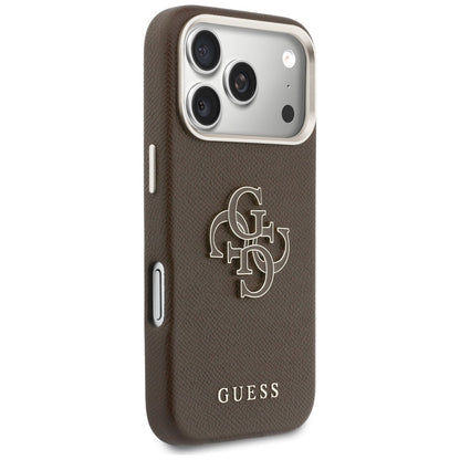 Hoes voor Apple iPhone 17 Pro Max, Guess, Resin Logo, Bruin