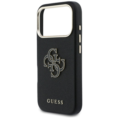 Hoes voor Apple iPhone 17 Pro Max, Guess, Resin Logo, Zwart