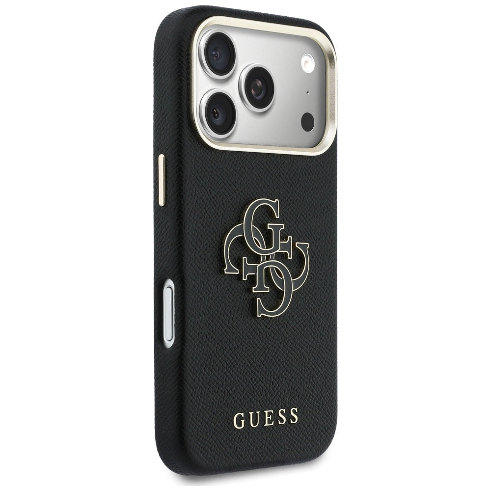 Hoes voor Apple iPhone 17 Pro Max, Guess, Resin Logo, Zwart