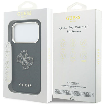 Hoes voor Apple iPhone 17 Pro Max, Guess, Resin Logo, Zwart