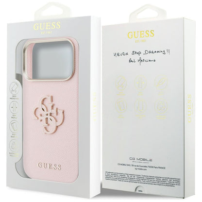 Hoesje voor Apple iPhone 17 Pro Max, Guess, Resin Logo, Roze