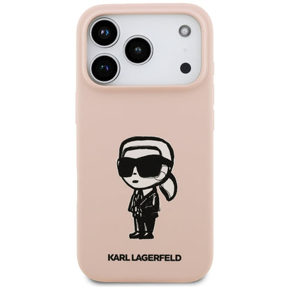 Hoes voor Apple iPhone 17 Pro Max, Karl Lagerfeld, Sketch and Logo Karl, Roze