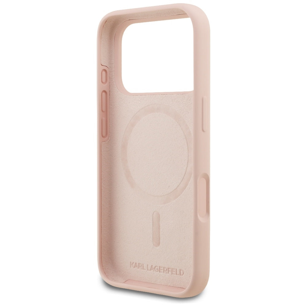 Hoes voor Apple iPhone 17 Pro Max, Karl Lagerfeld, Sketch and Logo Karl, Roze