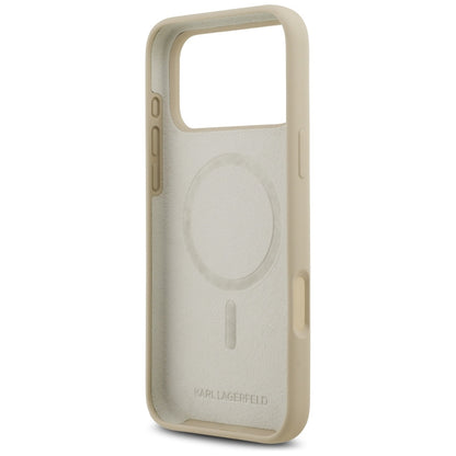 Hoes voor Apple iPhone 17 Pro Max, Karl Lagerfeld, Sketch en Logo Karl, Bruin