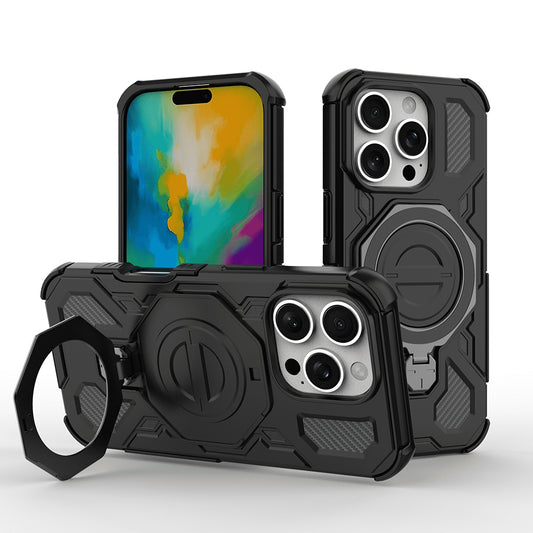Hoes voor Apple iPhone 17 Pro Max, Techsuit, Carbon Shield Pro, Zwart