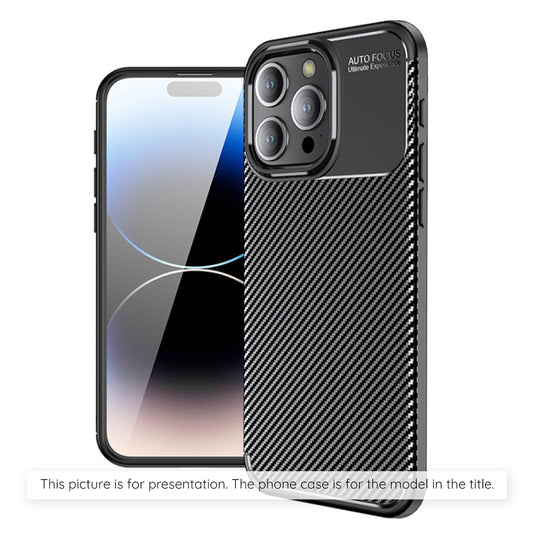 Hoes voor Apple iPhone 17 Pro Max, Techsuit, CarbonFiber, Zwart