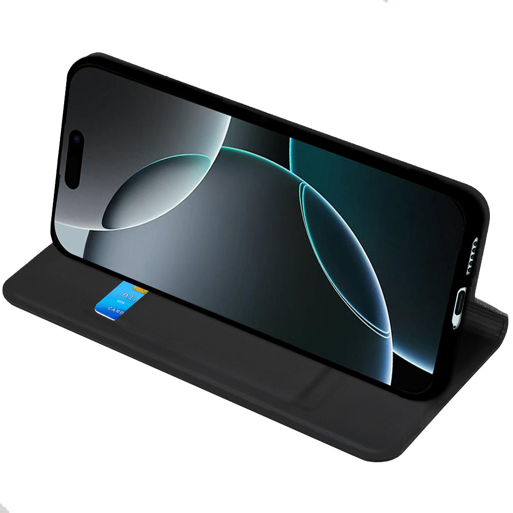 Hoes voor Apple iPhone 17 Pro Max, Techsuit, Magskin Book, Zwart