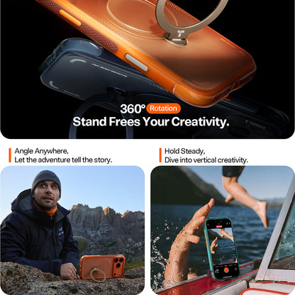 Hoes voor Apple iPhone 17 Pro Max, Torras, Ostand Spin Air, Blauw