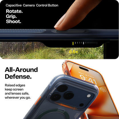 Hoes voor Apple iPhone 17 Pro Max, Torras, Ostand Spin Air, Blauw