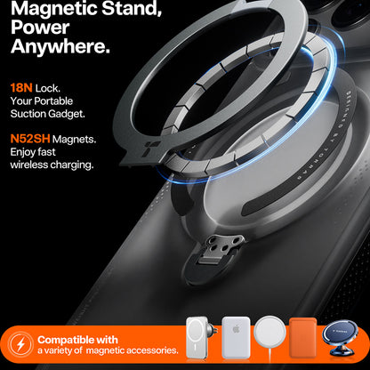 Hoes voor Apple iPhone 17 Pro Max, Torras, Ostand Spin Air, Gri