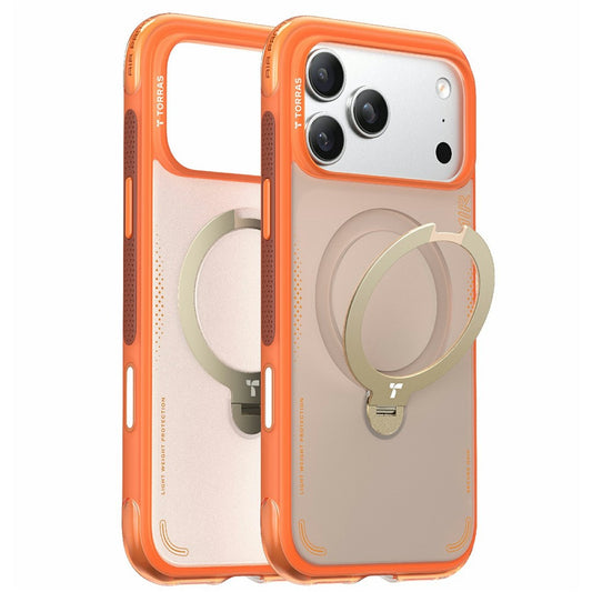Hoes voor Apple iPhone 17 Pro Max, Torras, Ostand Spin Air, Oranje