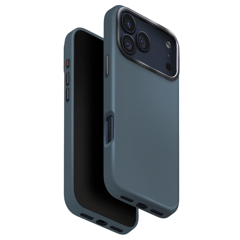 Hoes voor Apple iPhone 17 Pro Max, UNIQ, Lyden Leatherette, Blauw